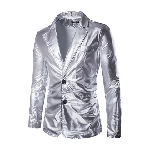Ensemble de Costume Homme Coupe Ajustée Métallique Brillant Veste et Pantalon Luxe Mélange de Coton Bronzage pour Mariage Fête