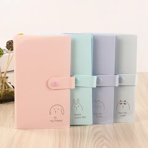 Cartoon Tier Fotoalbum Tragbares Karten-Sammelbuch Hochauflösende Transparente Taschen Aufbewahrungsbuch Für Mini Fotos Postkarten Kinokarten Zuhause Schule Mädchen Geschenk