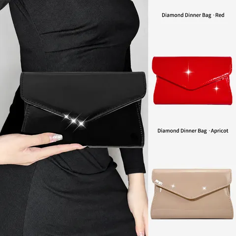 Women Patent Leather Evening Bag Elegant Chain Clutch Bag Solid Color Flap Crossbody Bag Minimalist Banquet Handbag