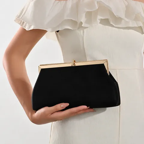 Women's Evening Bag Fashion Rhinestone Chain Crossbody Bag Elegant PU Leather Clutch Handbag For Party Wedding