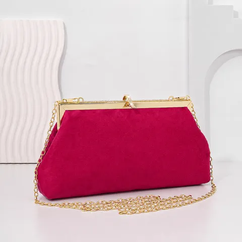 Women's Evening Bag Fashion Rhinestone Chain Crossbody Bag Elegant PU Leather Clutch Handbag For Party Wedding