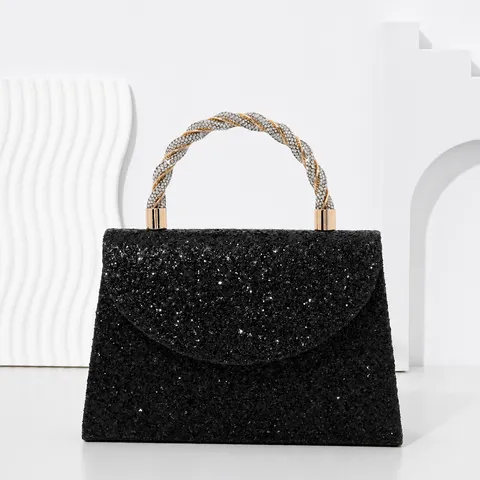 Women Rhinestone Sequin Evening Bag Glitter Handbag Elegant Party Clutch Crossbody Shoulder Bag