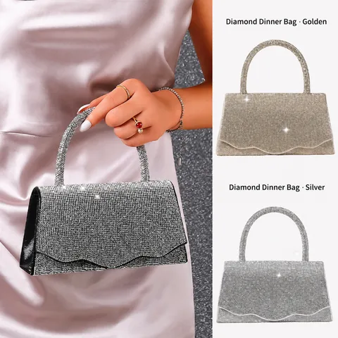 Bolso de Noche para Mujer Lujo Estrás Cadena Bolso Cruzado Brillante Diamante Cartera de Embrague Bolso de Mano para Fiesta de Boda