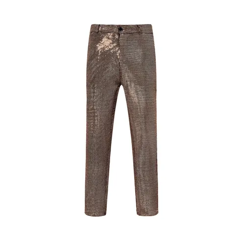Men's Fashion Shiny Sequin Dress Pants Casual Loose Fit Sparkly Party Tuxedo Trousers For Stage Club Performance