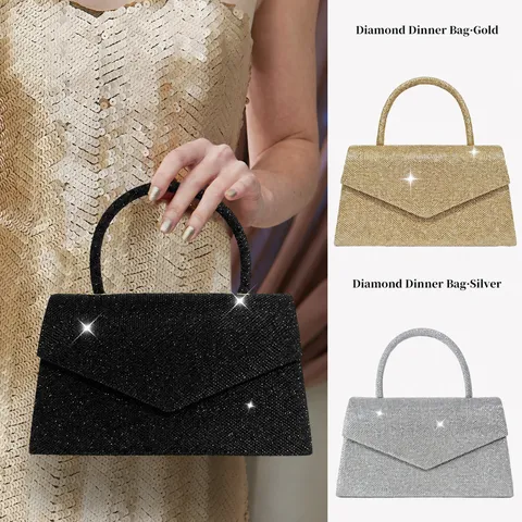 Women Fashion Glitter Evening Bag Sequins Chain Handbag Elegant Clutch Shoulder Crossbody Bag For Party Wedding