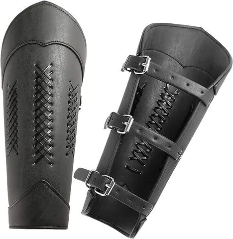 Hombres Medieval Halloween Punk Cuero Sintético Muñequeras Ajustables Remaches Pulseras Cosplay Disfraz Armadura de Muñeca Par