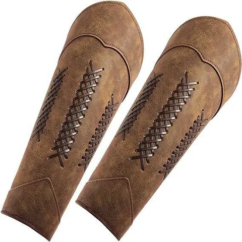 Hombres Medieval Halloween Punk Cuero Sintético Muñequeras Ajustables Remaches Pulseras Cosplay Disfraz Armadura de Muñeca Par