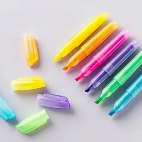 Queenstar Chisel Tip Highlighters Set Single Head Fluorescent Pens For Students Office School Supplies Stationery Marking