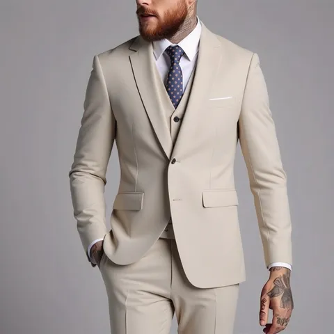 Men's Business Formal Suit Set Three Piece Blazer Vest Pants Professional Wedding Groom Suit Regular Fit