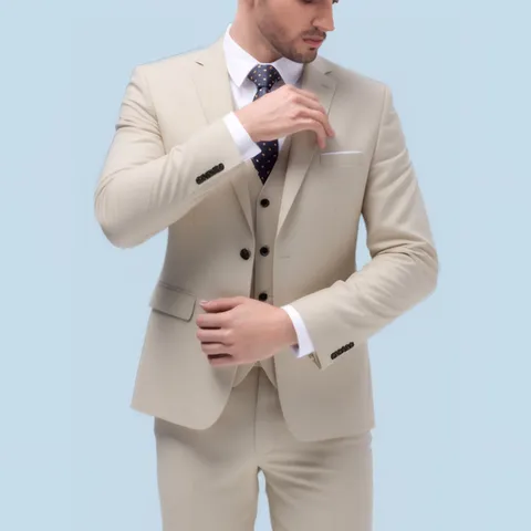 Men Slim Fit Jacket Vest And Pants Business Formal Wedding Suit Groom Tuxedo Large Size Casual Blazer Suit