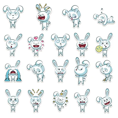 Autocollants de Graffiti Étanches de Dessin Animé de Lapin Drôle Originaux Pour Bagages Guitare Skateboard Ordinateur Portable Décoratifs