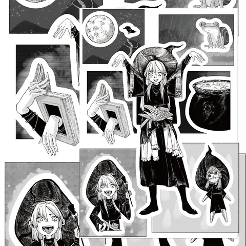Autocollants de Dessin Animé Anime Noir et Blanc Autocollants de Personnages Minimalistes Pour Bagages Journal Étui de Téléphone