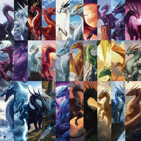 Ensemble de Marque-pages Ailes de Dragon Rétro Cartoon Fantaisie Mignon Marqueurs de Page en Papier pour Lecture de Livres Journal