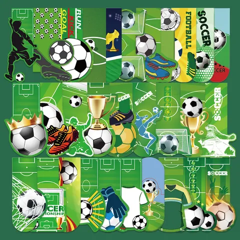 Ensemble de Marque-Pages de Football Sport Cartoon Marqueurs de Page en Papier Créatifs Pour Lecture École Bureau