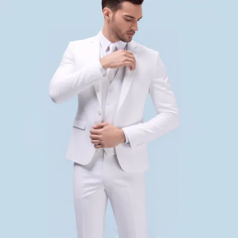 Men Slim Fit Jacket Vest And Pants Business Formal Wedding Suit Groom Tuxedo Large Size Casual Blazer Suit