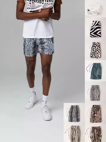 Mens Casual Sports Shorts Crafted From Breathable Polyester Mesh. Features An Elastic Drawstring Waist For Daily Wear And Outdoor Fitness