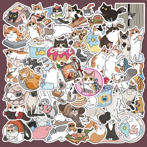Autocollants Imperméables Chat Mignon Original DécalcomANIES Adhésifs PVC Pour Ordinateur Portable Journal Étui De Téléphone Art Décoratif Mignon