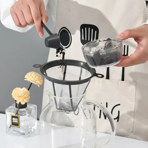 Filtro da Caffè Riutilizzabile in Plastica a Cono Cestino del Filtro della Macchina da Caffè a Goccia Minimalista per Casa