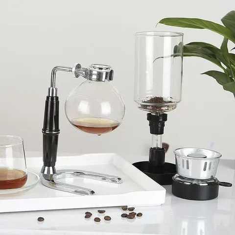 Japanischer Siphon Kaffeebereiter Hitzebeständiges Glas Manuelle Kaffeekanne Haushalt Küche Kaffeemaschine