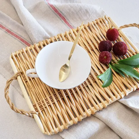 Natürlicher Gewebter Weidenobstteller Handgewebter Snackkorb Brot Aufbewahrungsplatte Haushalt Wohnzimmer Tisch Dekorative Organizer