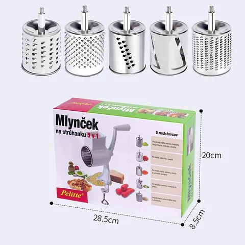 Hand Crank Cheese Grater And Nut Grinder Stainless Steel Drum Rotary Vegetable Slicer Multifunctional Kitchen Food Shredder Tool