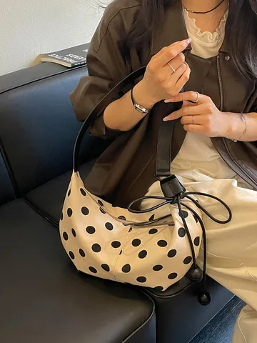 Bolso de Hombro de Cuero PU de Moda para Mujer Bolso Dumpling Hobo Casual Bolso de Axila Cartera de Viaje Diario