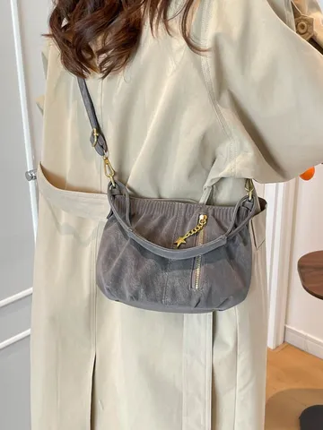 Bolso de Hombro Underarm Plisado Vintage para Mujer Bolso Hobo Pequeño de Cuero PU Elegante Casual Commuter Crossbody