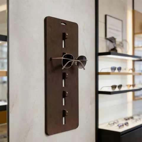 Leder Brillen Aufbewahrung Hängetasche Wandmontiert Sonnenbrillen Organizer Mehrere Fächer Faltbar Tragbares Display Rack