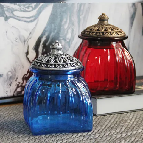 Europäisches Barock Glas Vorratsglas Mit Reliefdeckel Vintage Transparentes Bonbonglas Tee Trockenfrüchte Küchenbehälter