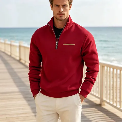 Herren Winter Fleece Gefüttert Schweres Lockeres Outdoor Warmes Stehkragen Reißverschluss Sweatshirt Casual Langarm Pullover Oberteil