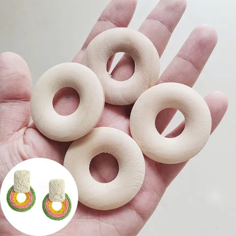 Anneaux Géométriques en Bois Blocs Carrés Pièces d'Artisanat en Bois Naturel Pour Boucles d'Oreilles Fait Main DIY Accessoires de Fabrication de Bijoux