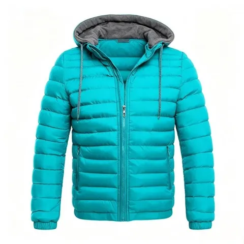 Men's Hooded Padded Jacket Winter Warm Cotton Coat Casual Quilted Puffer Outerwear With Detachable Hood Plus Size