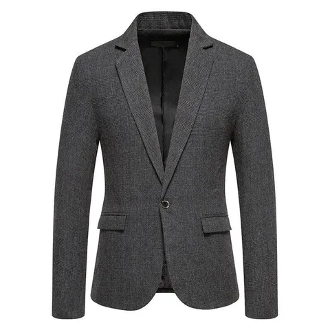 Men's Vintage Plaid Casual Blazer Polyester Blend Slim Fit Suit Jacket One Button Suit Outerwear For Men