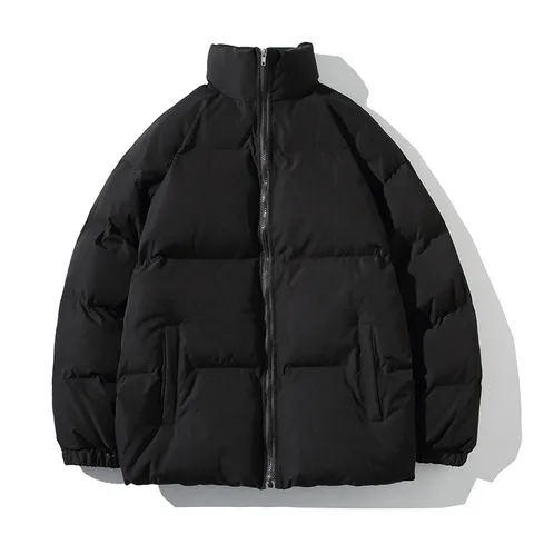 Unisex Lockere Stehkragen-Steppjacke Einfarbig Gesteppte Warme Steppjacke Lässige Winterbekleidung Für Herren Und Damen