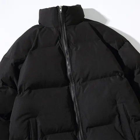 Unisex Lockere Stehkragen-Steppjacke Einfarbig Gesteppte Warme Steppjacke Lässige Winterbekleidung Für Herren Und Damen