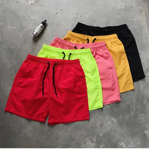Short de Plage Homme Séchage Rapide Couleurs Acidulées Décontracté Sport Cordon de Serrage Taille Élastique Pantalon Cinq Points Bottom