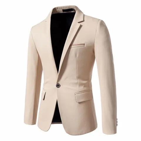 Men's Casual Blazer Slim Fit Notched Lapel One Button Suit Jacket Polyester Blend Fashion Business Party Office Top For Men