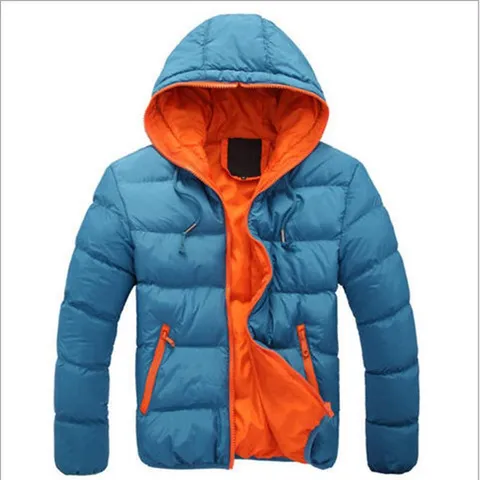 Uomo Casual Piumino Con Cappuccio Patchwork Vestibilità Aderente Color Block Inverno Caldo Cappotto Imbottito Cerniera Antivento Top