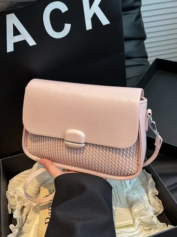Bolso de Hombro de Cuero PU para Mujer Estilo Vintage Casual Color Sólido Pequeño Bolso Cuadrado con Solapa para Uso Diario