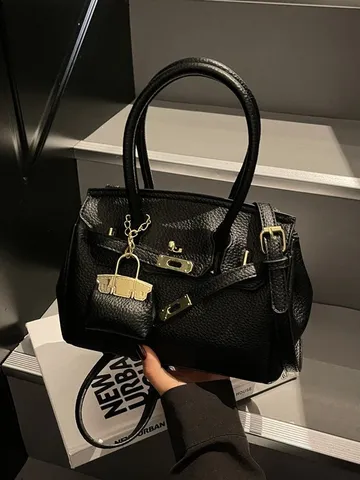 Bolso de Mano de Cuero PU para Mujer Bolso de Hombro Clásico de Viaje Bolso de Asas Superior de Moda