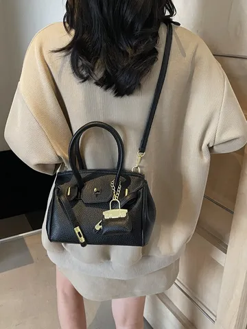 Bolso de Mano de Cuero PU para Mujer Bolso de Hombro Clásico de Viaje Bolso de Asas Superior de Moda