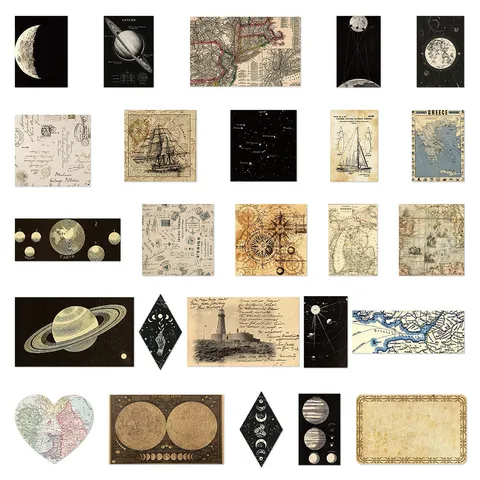 Adesivi Mappa Del Mondo Retro Vintage Decalcomanie Astronomia Per Laptop Diario Custodia Per Telefono Scrapbooking Forniture Decorative DIY
