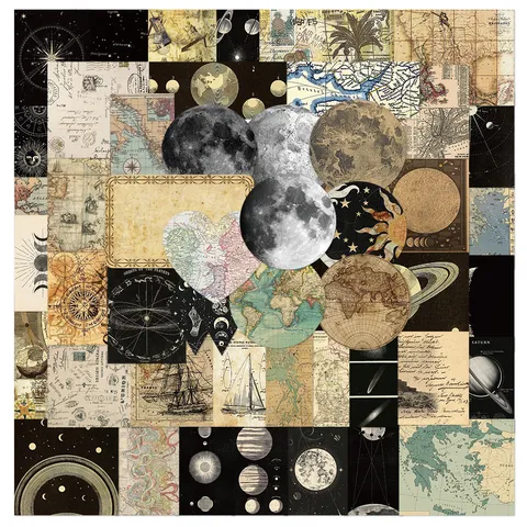 Adesivi Mappa Del Mondo Retro Vintage Decalcomanie Astronomia Per Laptop Diario Custodia Per Telefono Scrapbooking Forniture Decorative DIY
