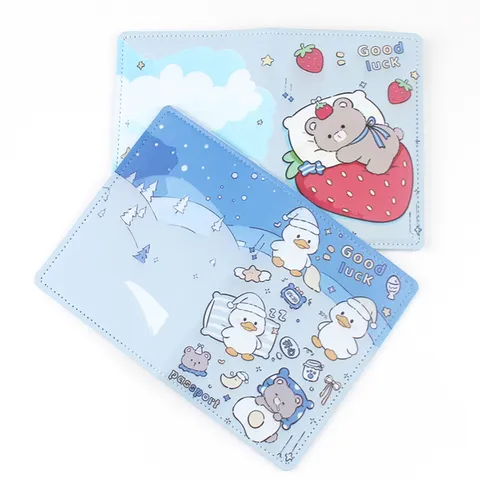 Funda para Pasaporte de Dibujos Animados de Capibara Lindo Cuero PU Cubierta Protectora Impresa Organizador de Documentos para Hombre Mujer
