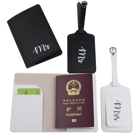 Custodia Per Passaporto E Targhetta Per Bagagli In Pelle PU Accessori Da Viaggio Portadocumenti Impermeabile Per Coppie