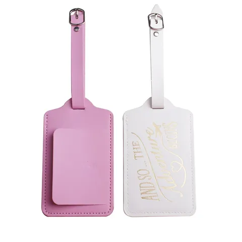 Étiquette à Bagages Fine en Cuir PU Imperméable Design Avion Étiquette de Valise de Voyage Accessoire pour Bagage