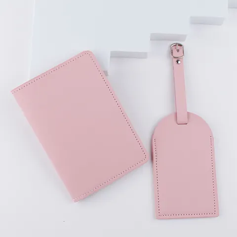 Porta Passaporto Minimalista In Pelle PU E Targhetta Per Bagaglio Custodia Per Documenti Da Viaggio Impermeabile In Tinta Unita
