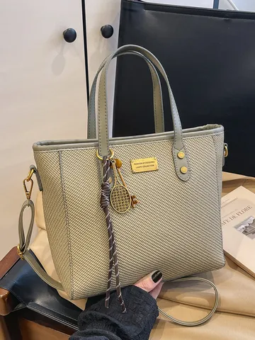 Bolso Tote de Gran Capacidad para Mujer Vintage Cuero PU Bolso de Axila Commuter Primavera Verano Moda Bolso de Hombro