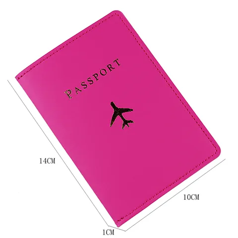 Portapassaporto in Pelle PU Goffrata Lettera Modello Aereo Custodia Protettiva Documenti Viaggio Organizzatore Impermeabile Bifold Portafoglio