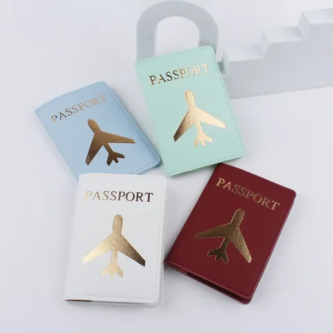 Porta Passaporto Minimalista in Pelle PU Tinta Unita Custodia per Passaporto da Viaggio d Affari Portafoglio per Uomo Donna Unisex